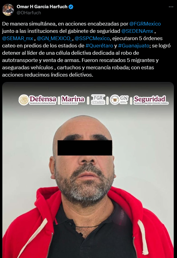Twett Omar García Harfuch